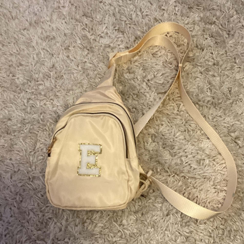 ‘E’ Design Elegant Cream Sling Bag